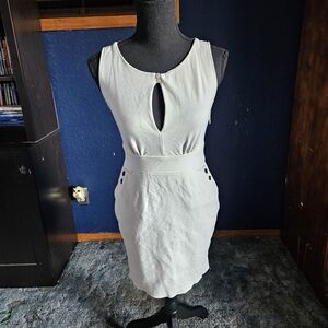 Cynthia Steffe Light Gray Sleeveless Keyhole Dress